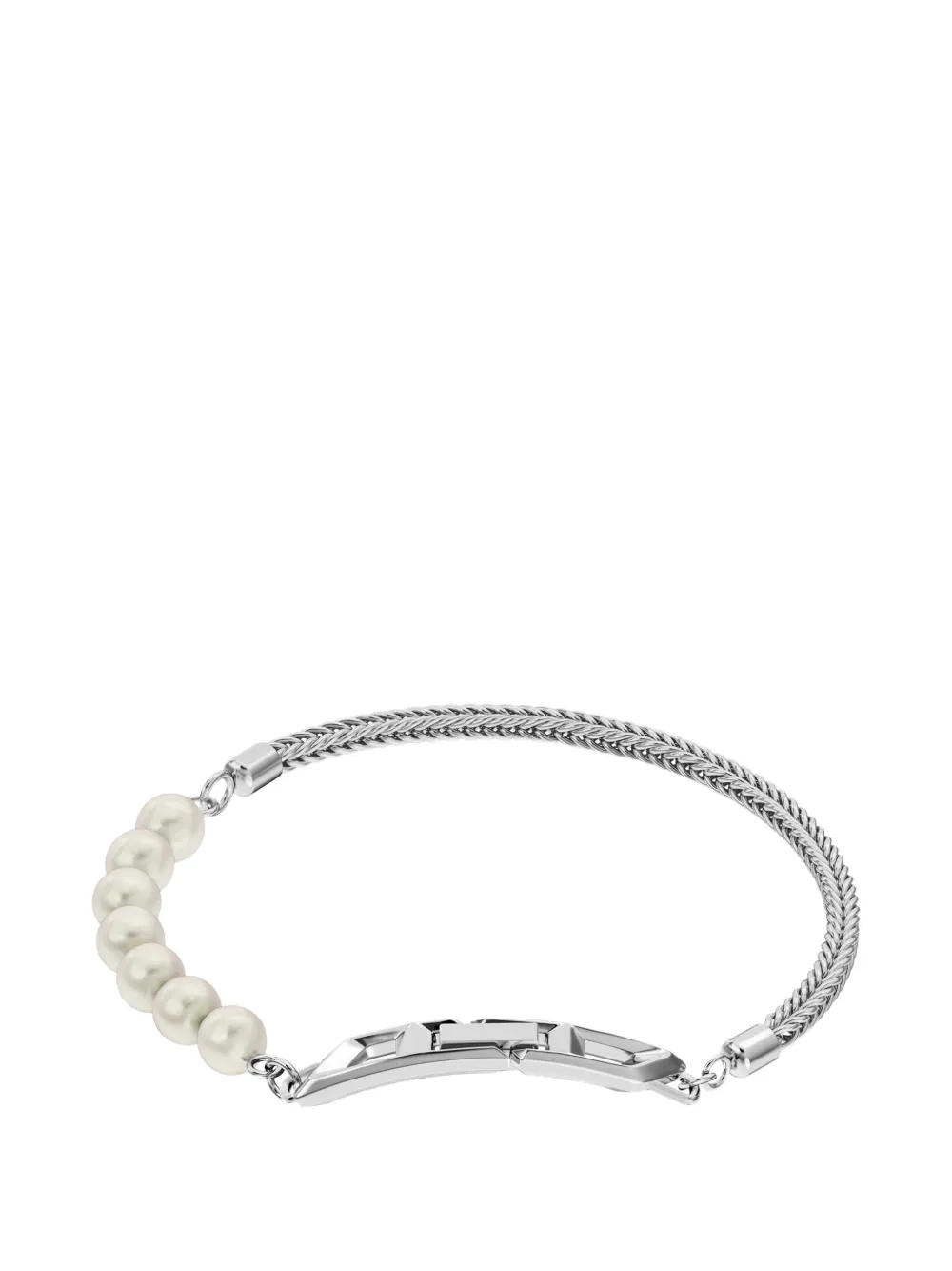 Diesel pearl-embellished chain bracelet - Argento