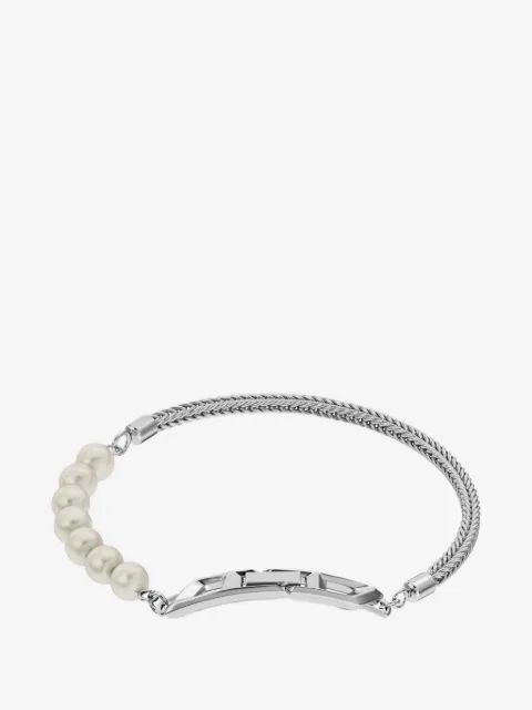 Diesel pearl-embellished chain bracelet