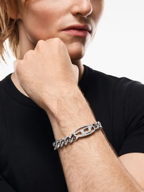Diesel Oval D crystal-embellished bracelet