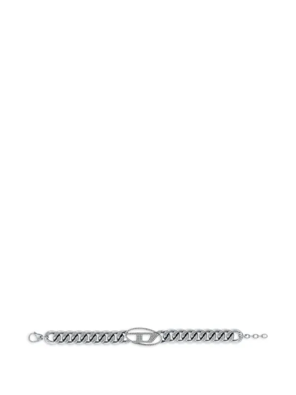 Diesel Oval D crystal-embellished Bracelet | Silver | FARFETCH JO