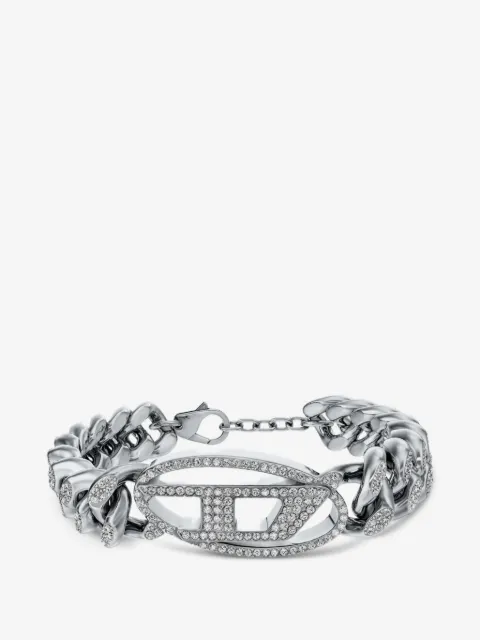 Diesel Oval D crystal-embellished bracelet