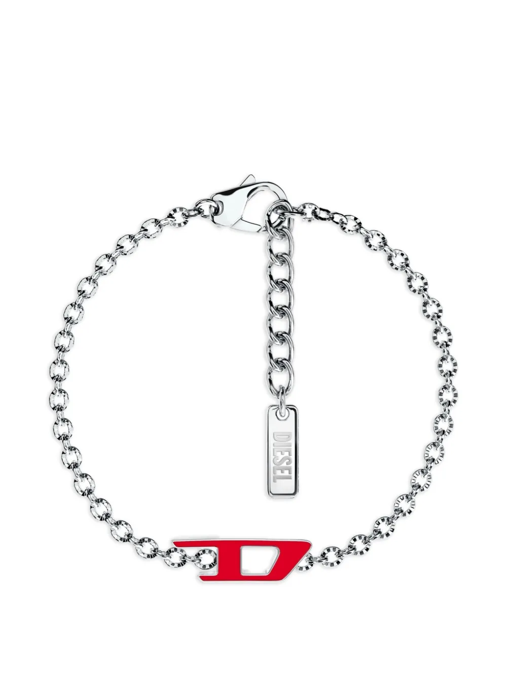 Diesel enamel D logo chain bracelets - Argento