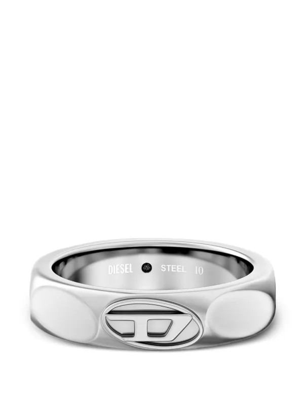 Diesel Oval D Logo Ring | Silver | FARFETCH TW