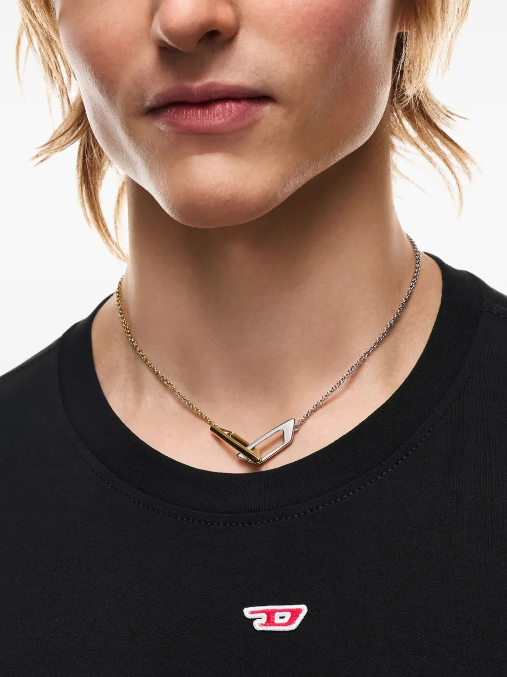  Diesel Collar De Cadena Con Componente En D - Dorado 