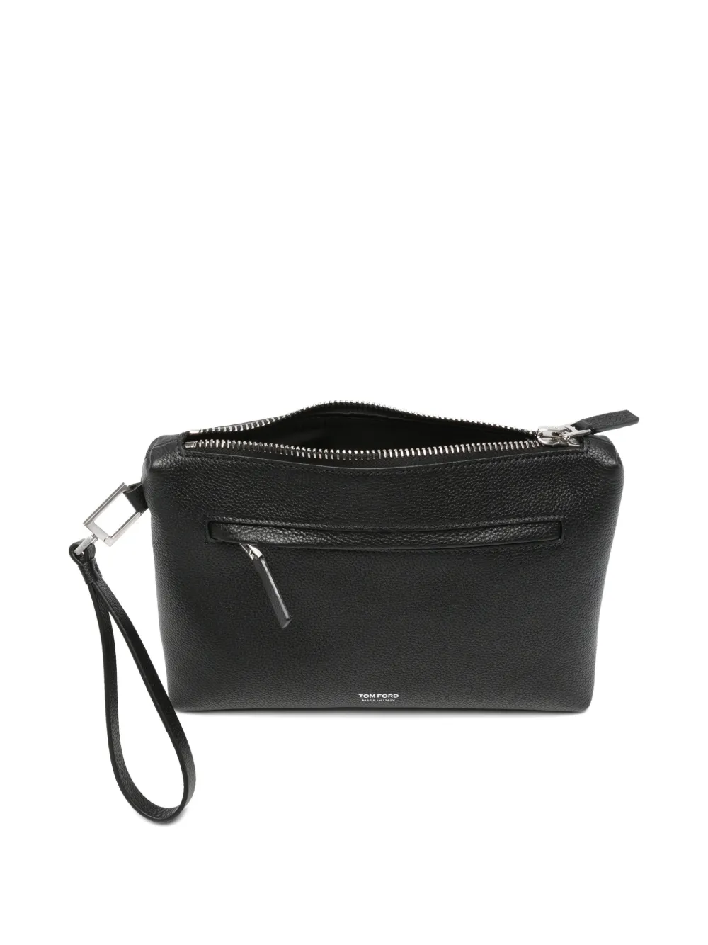 TOM FORD Clutch van bewerkt leer met polsband Zwart