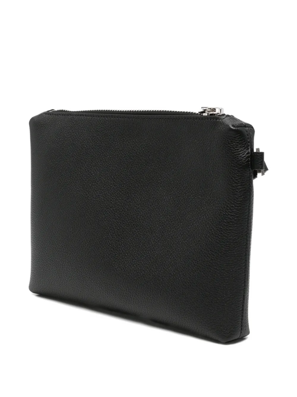 TOM FORD Clutch van bewerkt leer met polsband Zwart