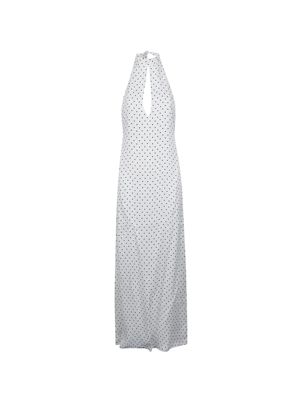 MAR DE MARGARITAS polka-dot halterneck dress - Bianco
