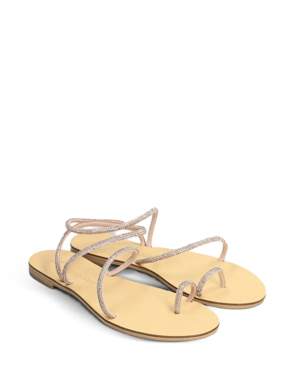 Nicolas Lainas Ithaca sandalen verfraaid met kristallen Beige