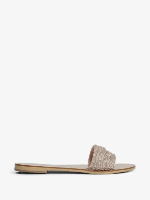 Nicolas Lainas Kimolos crystal-embellished multi-strap sandals