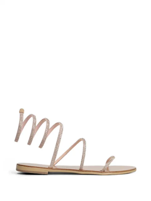 Nicolas Lainas crystal-embellished leather flat sandals