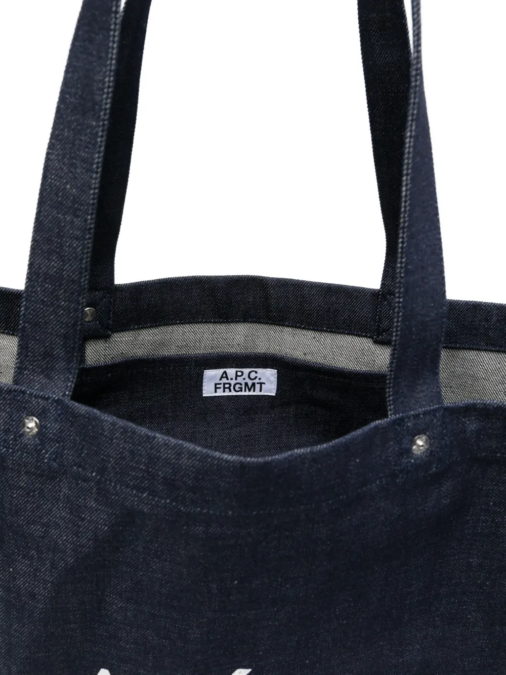 A.P.C. Denim schoudertas met logoprint Blauw