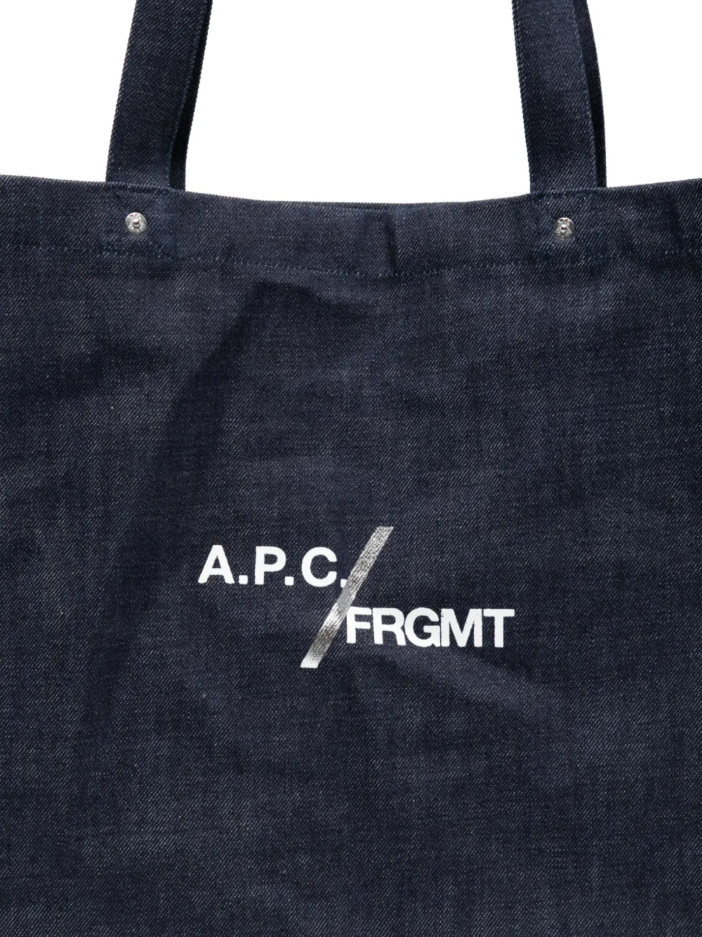 A.P.C. Denim schoudertas met logoprint Blauw