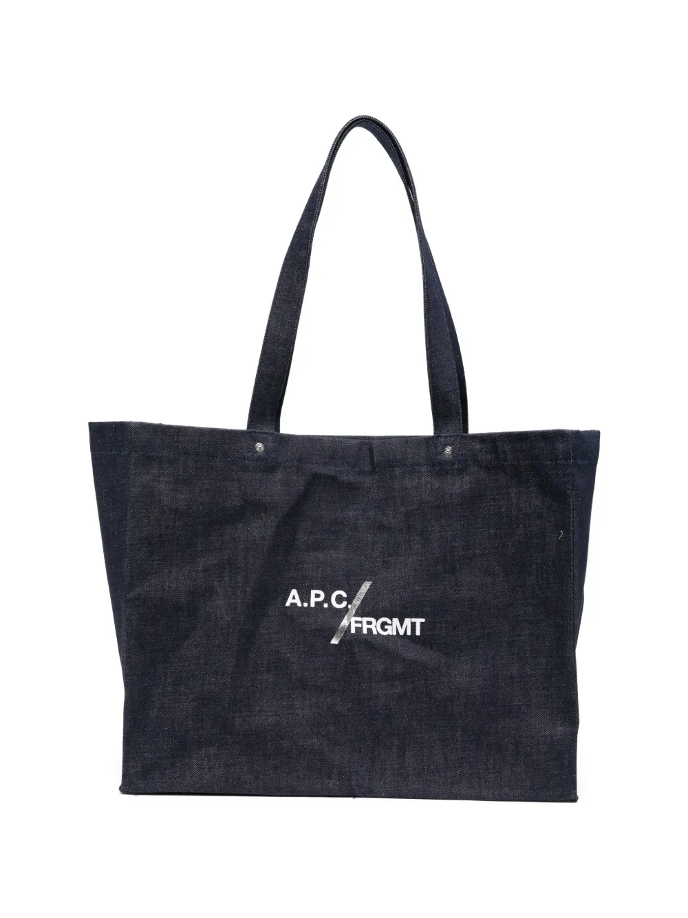 A.P.C. logo-print denim shoulder bag - Blu