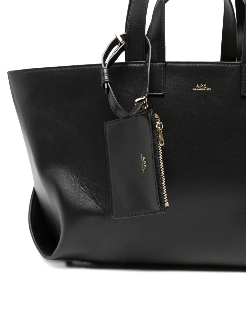 A.P.C. Le Drummer leren shopper met logoprint Zwart