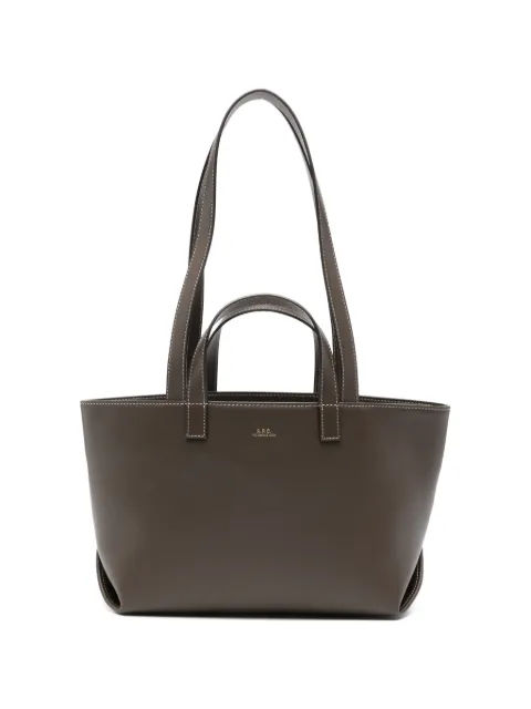 A.P.C. lille Drummer tote i læder med logotryk