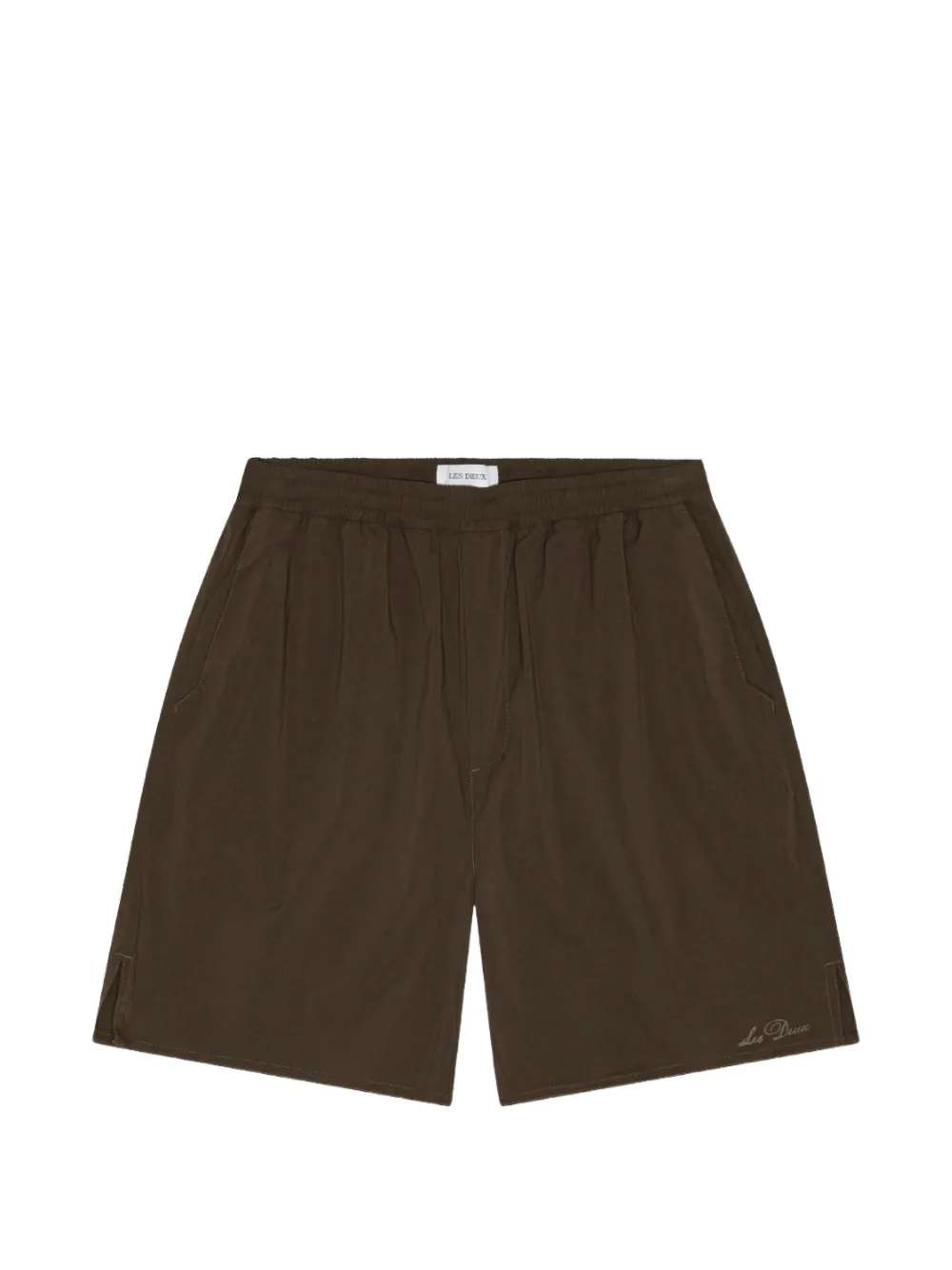 Les Deux logo-embroidered elasticated shorts - Marrone