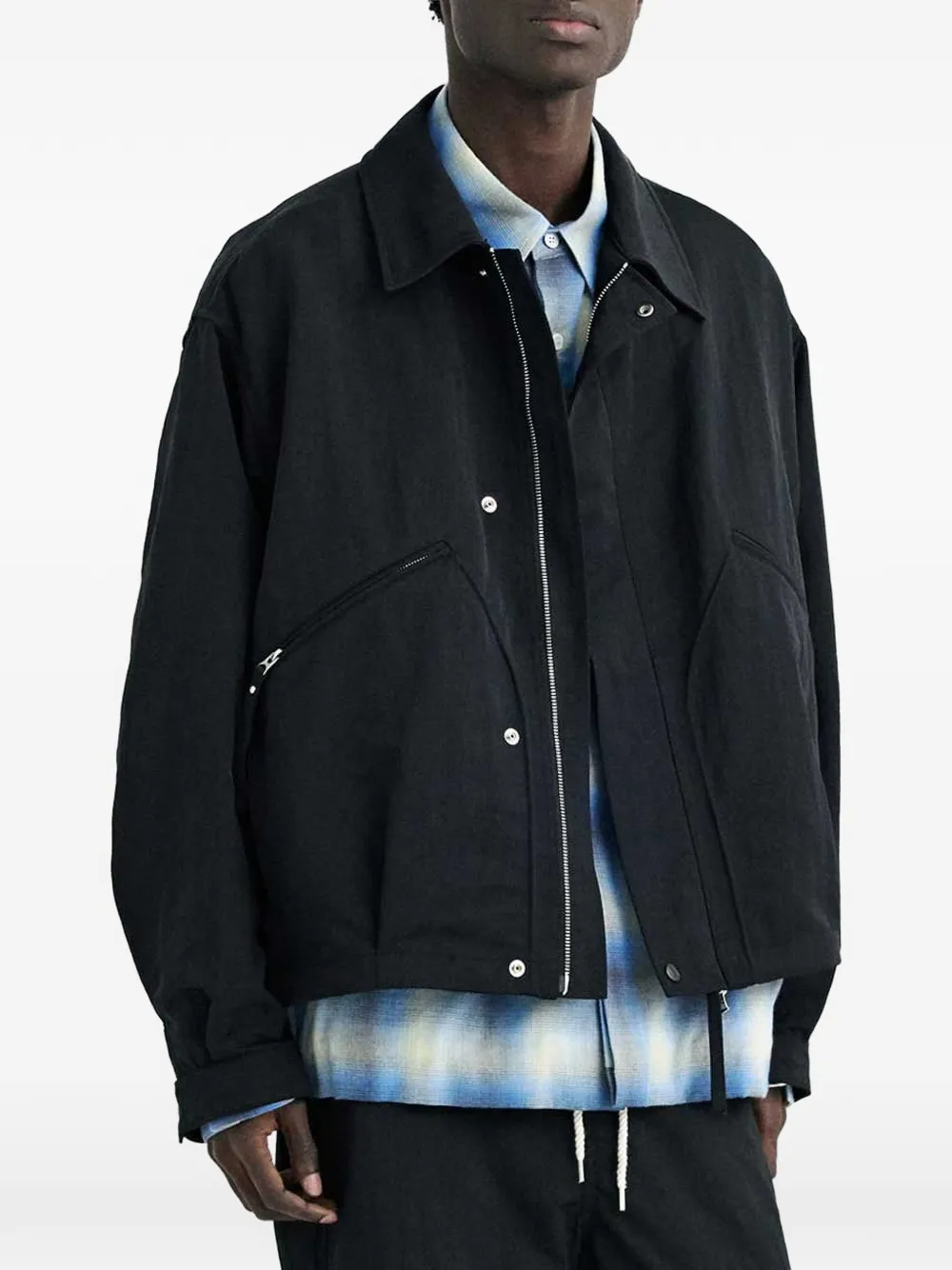  Solid Homme Zip-up Jacket - Noir 