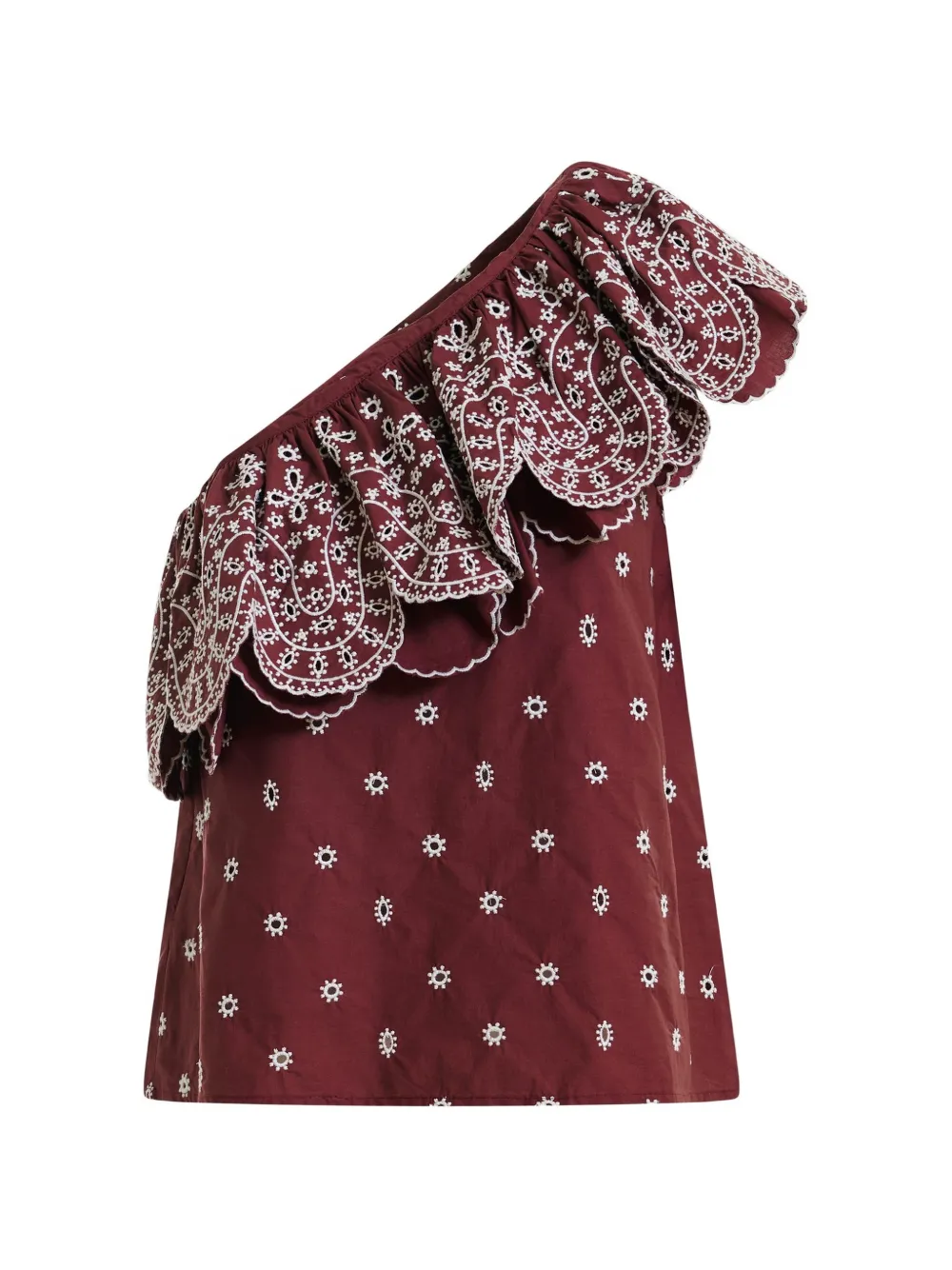 Essentiel Antwerp ruffled one-shoulder blouse - Rosso