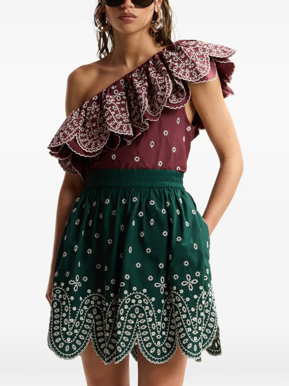 Essentiel Antwerp Asymmetrische blouse Rood