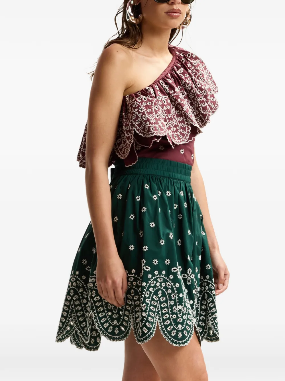 Essentiel Antwerp Asymmetrische blouse Rood