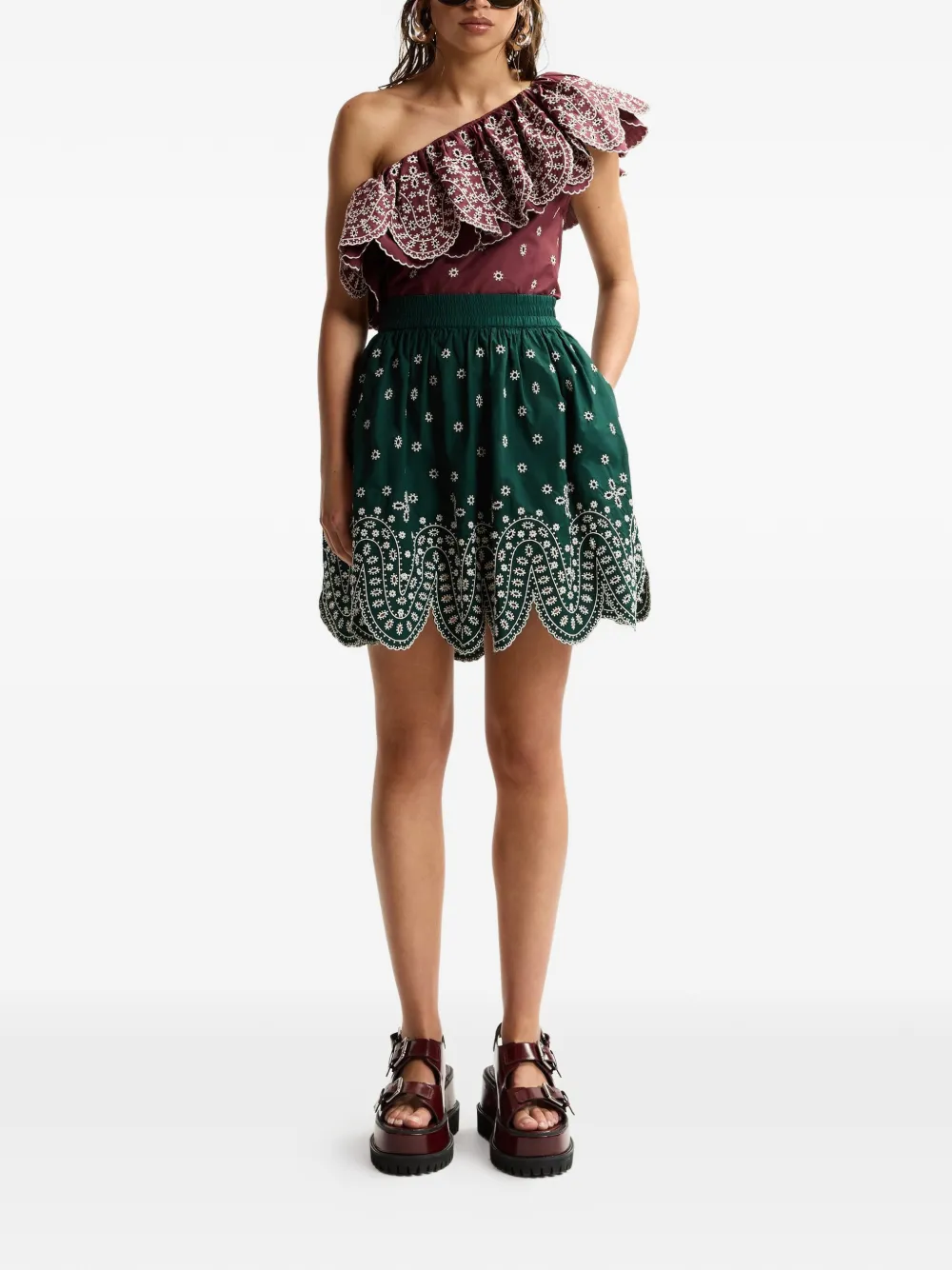 Essentiel Antwerp Asymmetrische blouse Rood