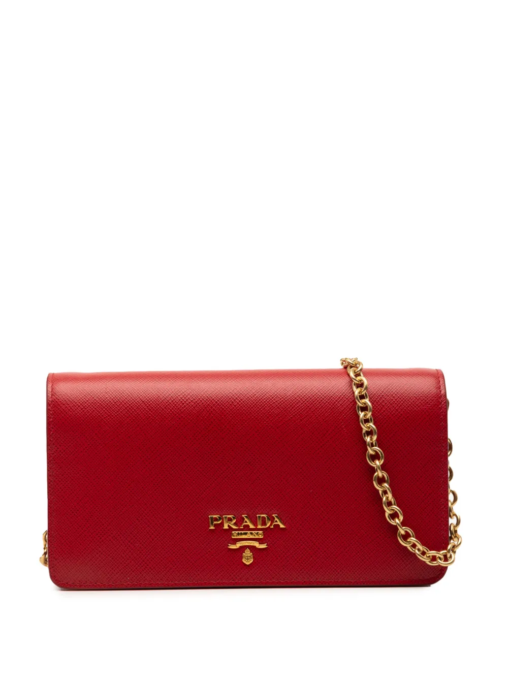 Prada Pre-Owned 2013-2026 Saffiano Wallet On Chain crossbody bag - Rosso