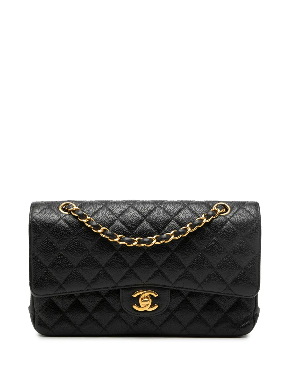 CHANEL Pre-Owned 2017-2018 Medium Classic Caviar Double Flap shoulder bag - Schwarz