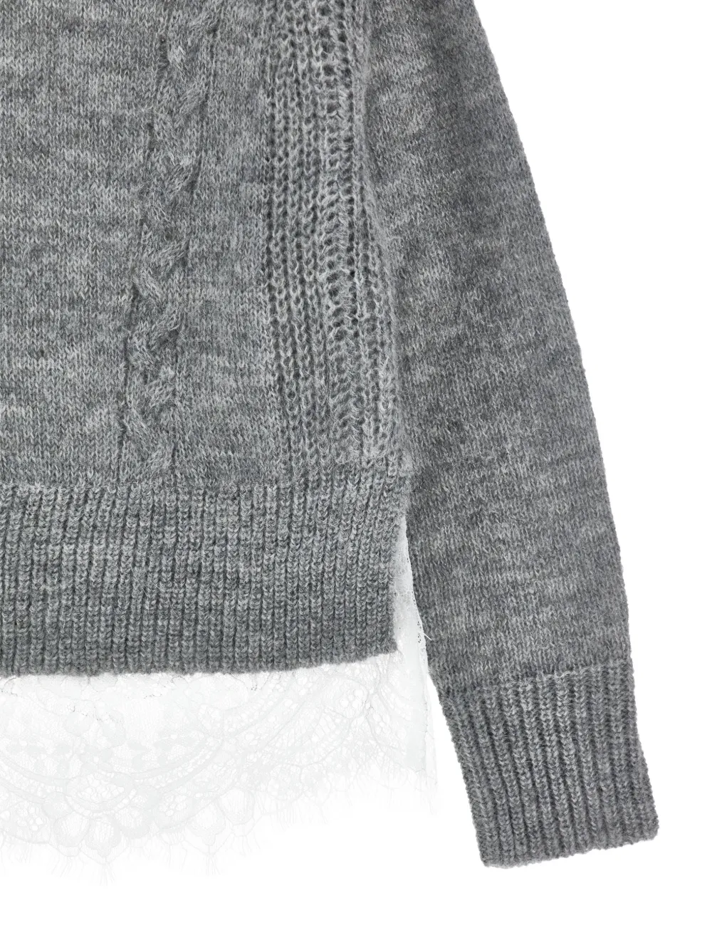 Ermanno Scervino Junior Kabelgebreide trui Grijs