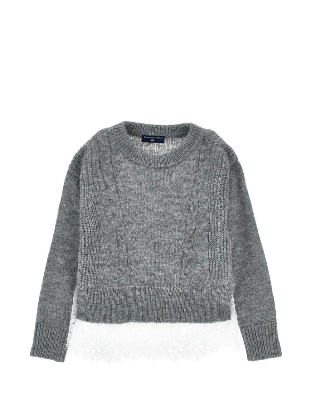 Ermanno Scervino Junior Maglione con lavorazione intrecciata - Grigio