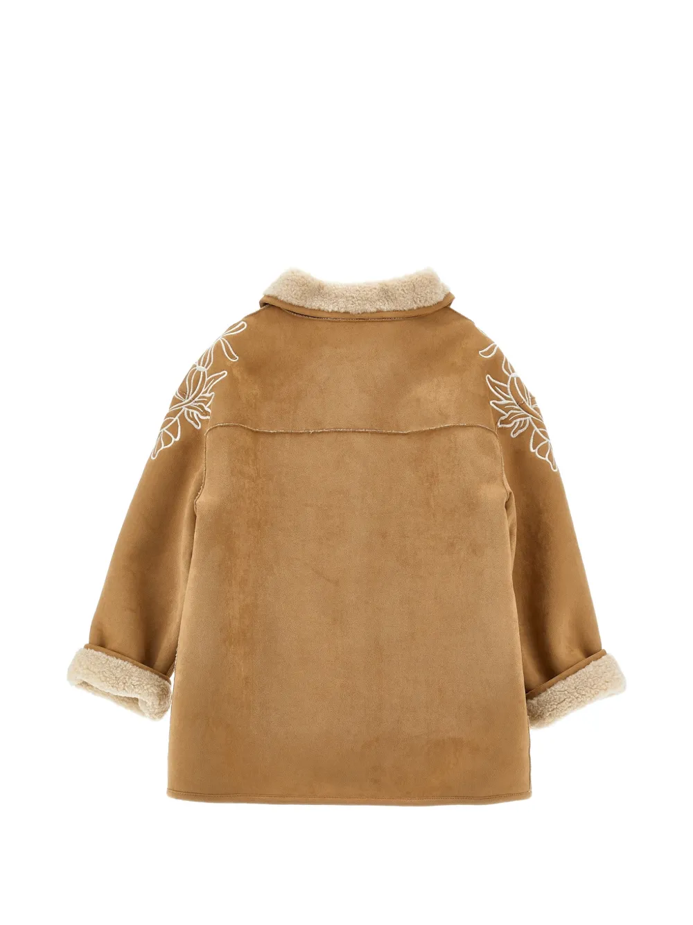 Ermanno Scervino Junior Jack met geborduurde bloemen Beige
