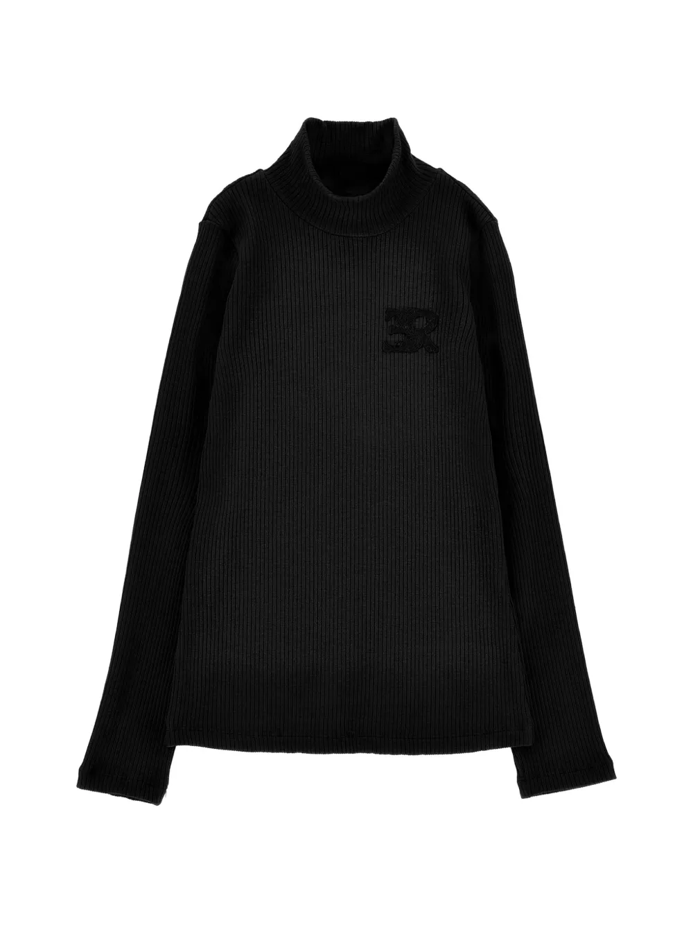 Ermanno Scervino Junior Maglione a coste con applicazione - Nero