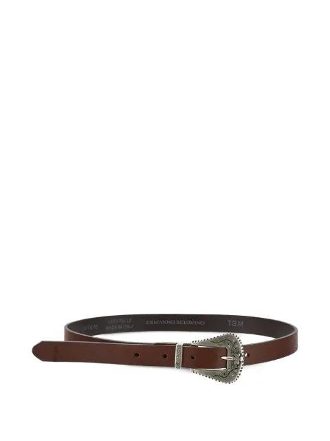 Ermanno Scervino Junior crystal-embellished engraved-buckle belt