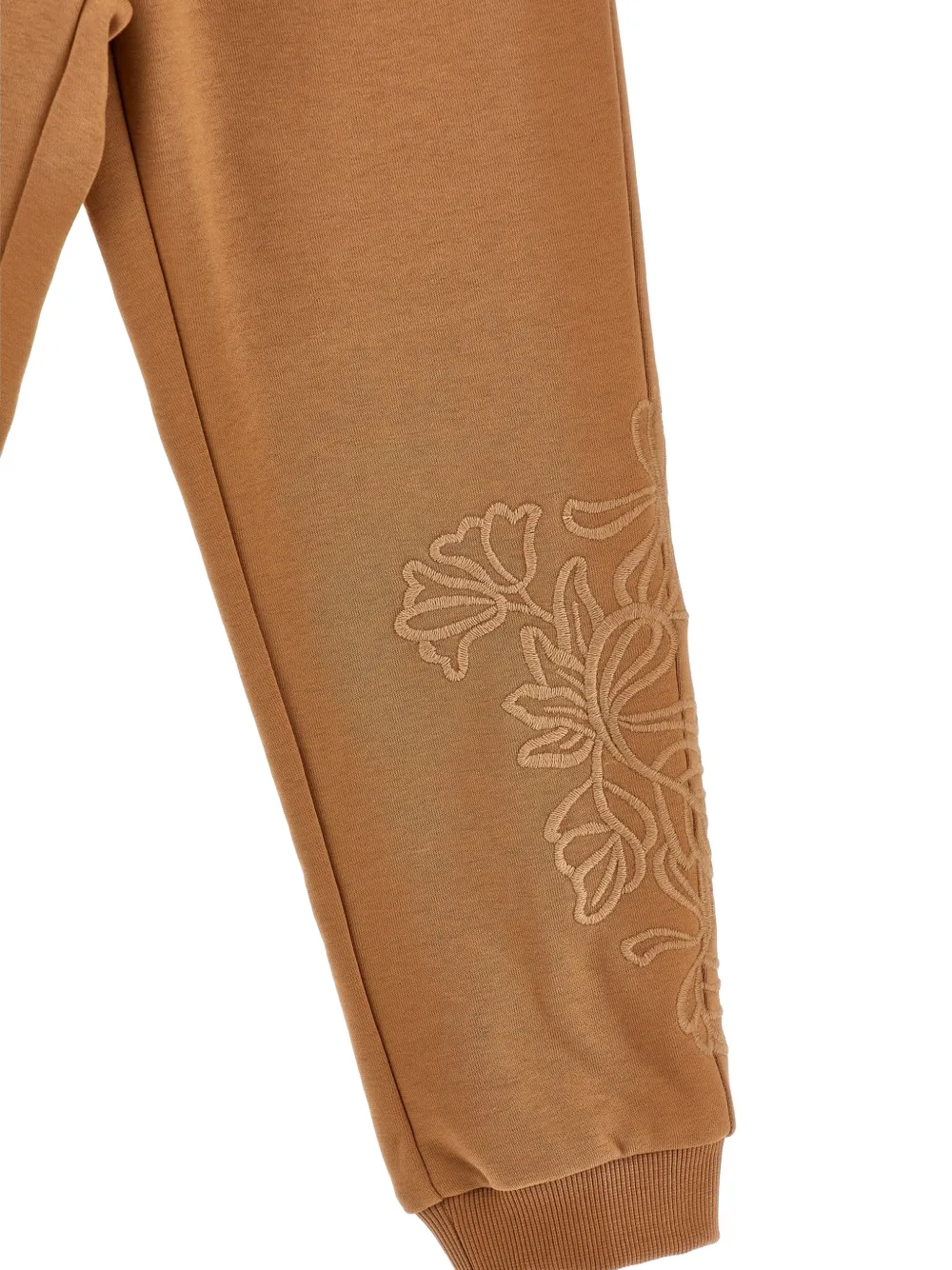 Ermanno Scervino Junior Trainingsbroek met geborduurde bloemen Bruin
