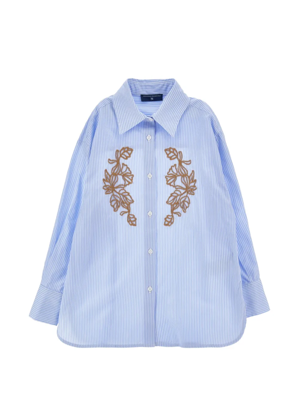 Ermanno Scervino Junior embroidered striped shirt - Blu