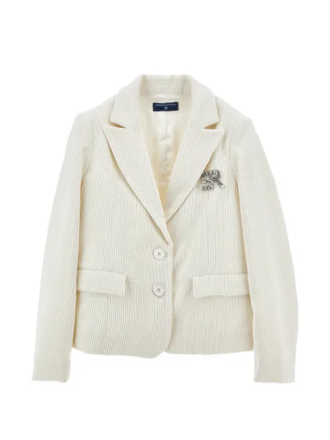 Ermanno Scervino Junior crystal-embellished corduroy jacket