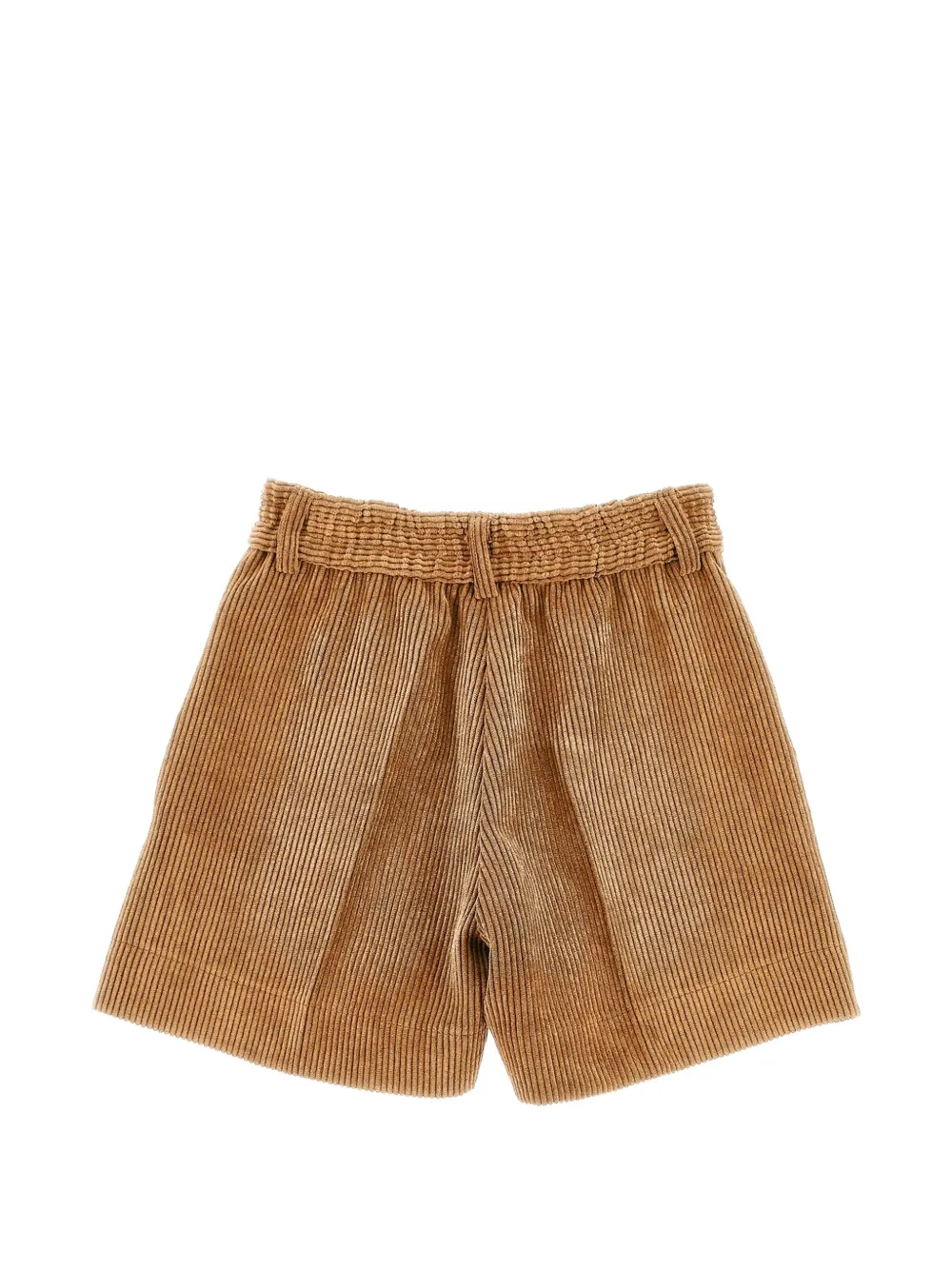 Ermanno Scervino Junior Ribfluwelen shorts met knoopdetail Beige