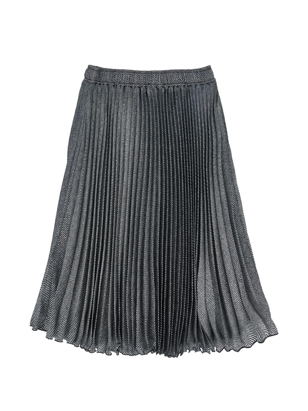 Ermanno Scervino Junior Plooirok met visgraat patroon Zwart