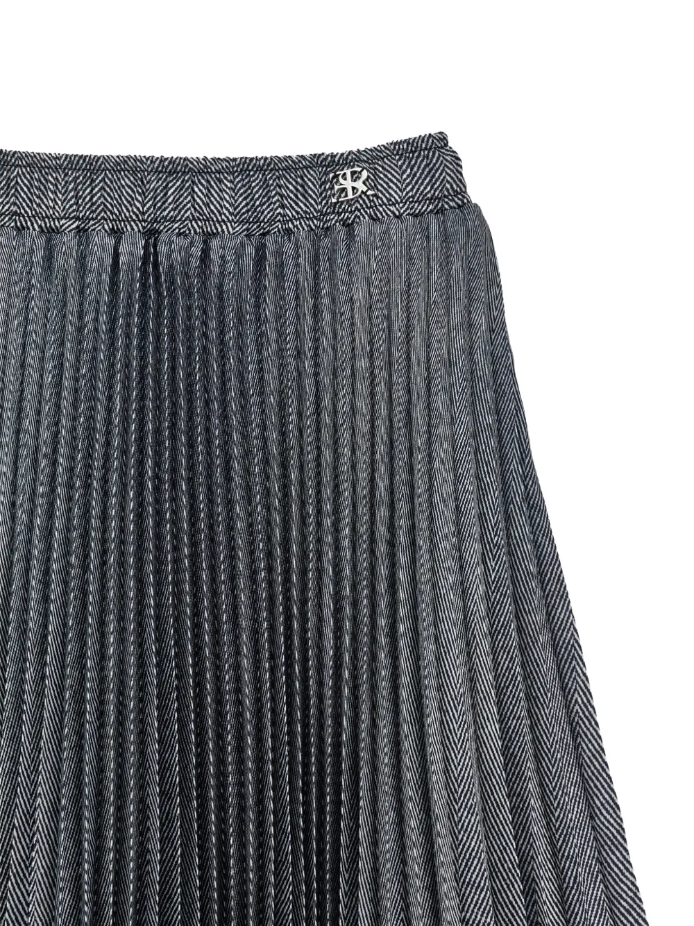 Ermanno Scervino Junior Plooirok met visgraat patroon Zwart