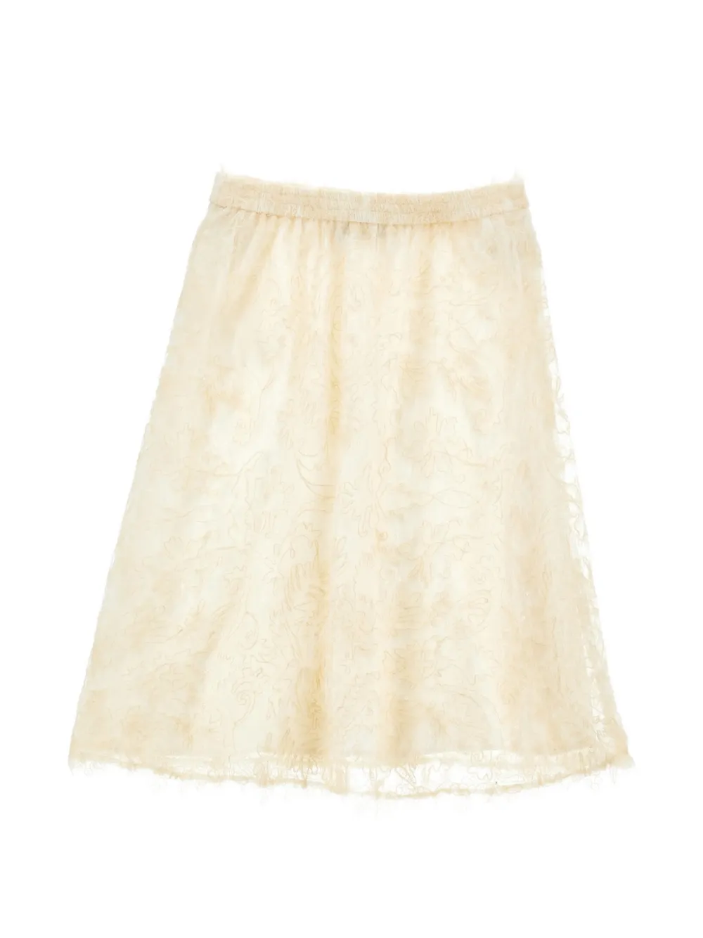Ermanno Scervino Junior Kanten midi-rok met pailletten Beige