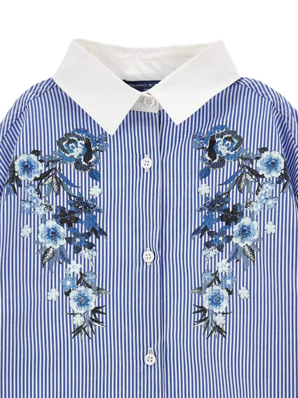 Ermanno Scervino Junior Gestreept shirt met pailletten Blauw