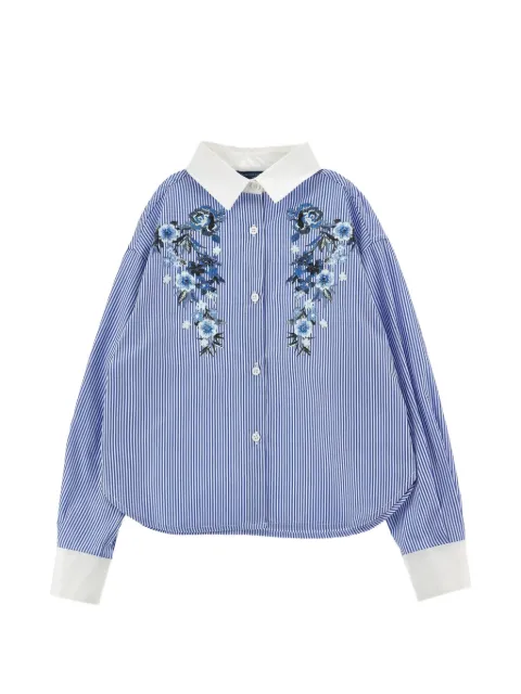 Ermanno Scervino Junior sequin-embellished striped shirt