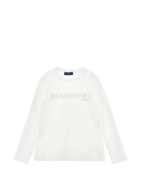 Ermanno Scervino Junior playera manga larga con logo bordado