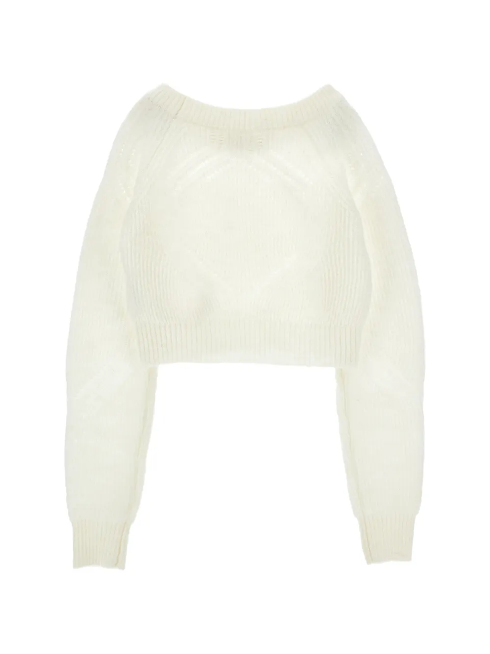 Ermanno Scervino Junior Cropped trui met diamantpatroon Beige