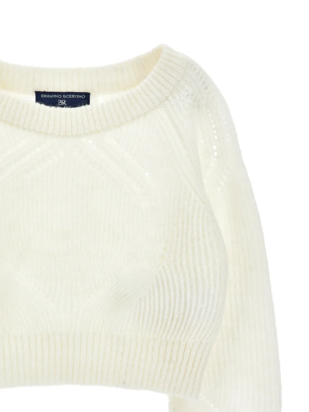 Ermanno Scervino Junior Cropped trui met diamantpatroon Beige