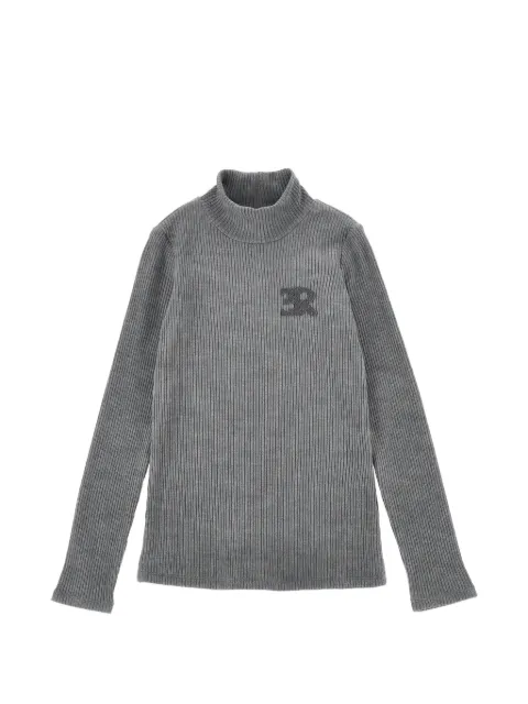 Ermanno Scervino Junior ribbed-knit logo-patch sweater