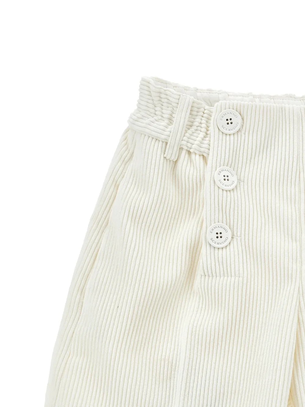 Ermanno Scervino Junior Ribfluwelen shorts verfraaid met knopen Beige