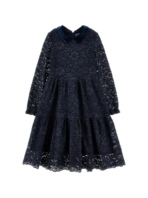 Ermanno Scervino Junior floral-lace tiered dress