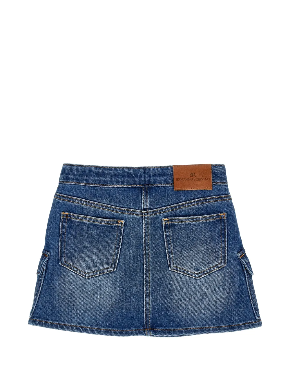 Ermanno Scervino Junior Denim mini-rok met cargo zak Blauw