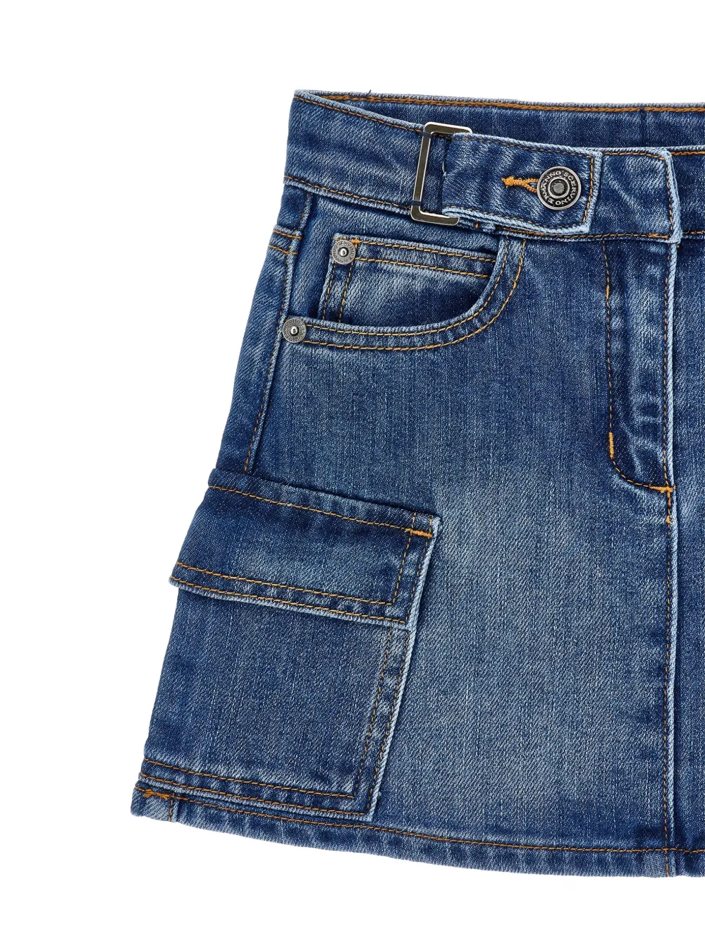 Ermanno Scervino Junior Denim mini-rok met cargo zak Blauw