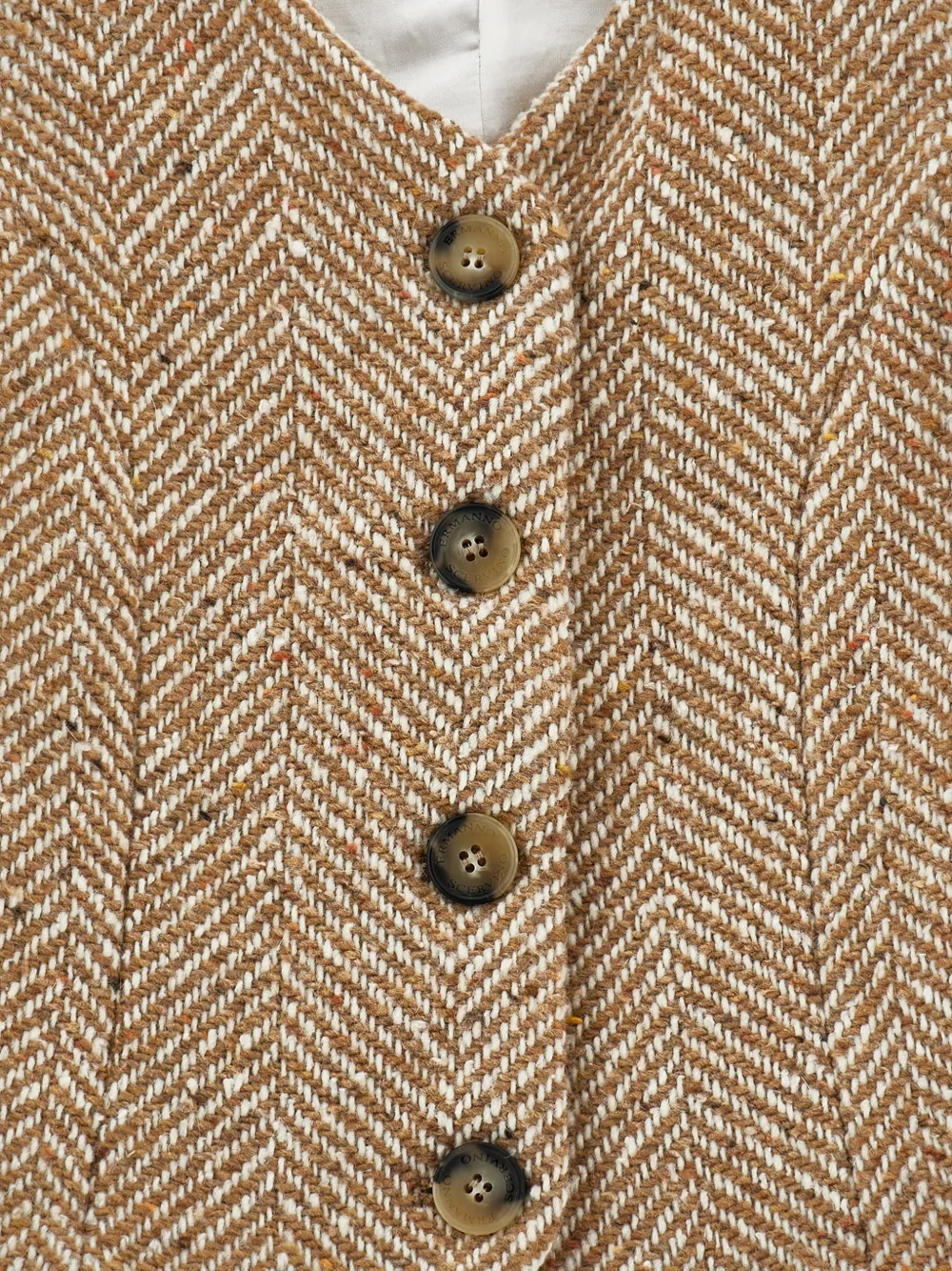 Ermanno Scervino Junior Gilet met visgraat patroon Beige